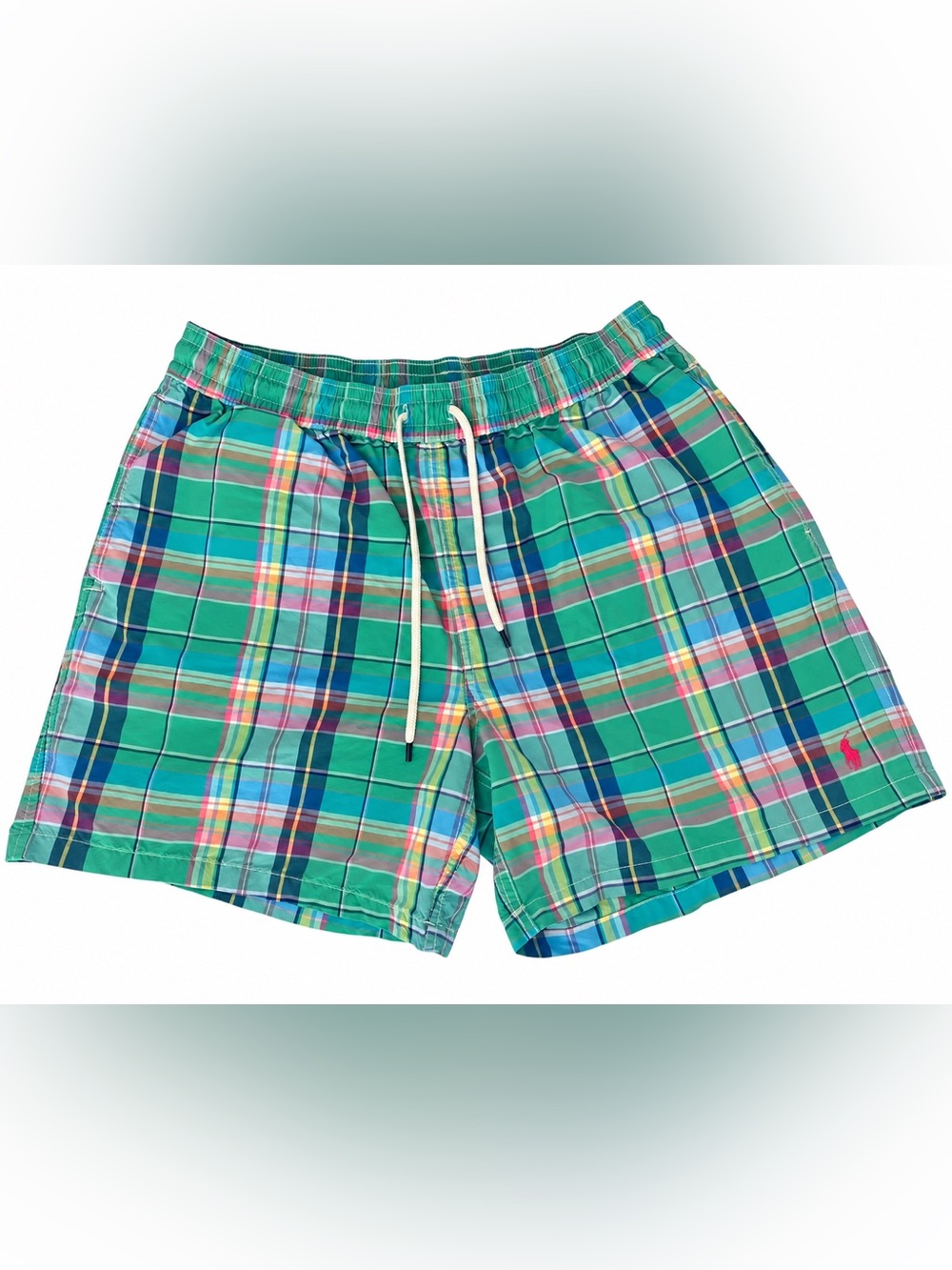 Polo Ralph Lauren Vintage Plaid Swim Trunks XL Green Madras
